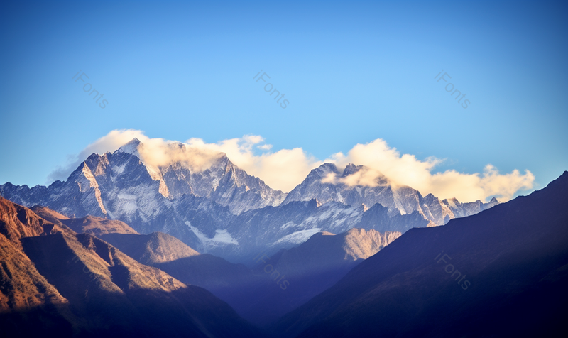 实拍丽江冬天玉龙雪山日照金山的背景,高清,摄影图,摄影图片,图片大全,摄影图免费下载